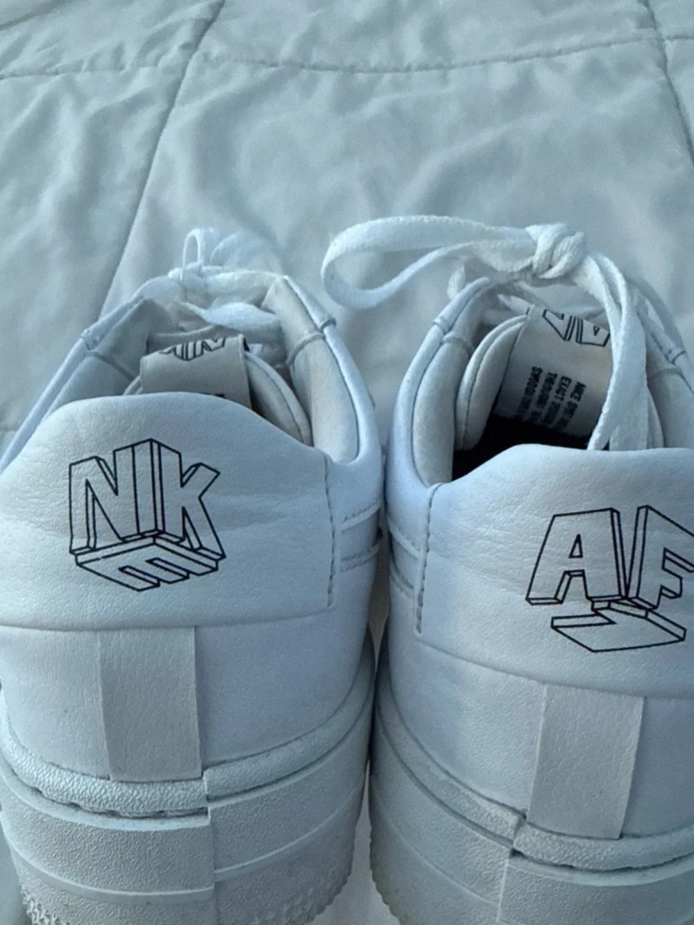 Nike White Low-Profile Leather Platform Sneakers
